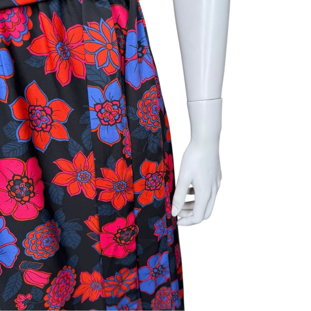 ModCloth Fits of Bliss Floral Chiffon Dress XL V-neck Flutter Sleeve Midi - Picture 7 of 11